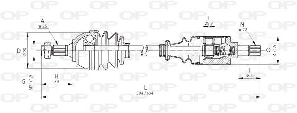 Arbre de transmission OPEN PARTS DRS6040.00
