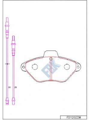 Kit de plaquettes de frein, frein à disque FBK FD12022M