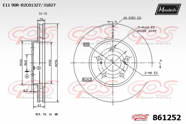 Disque de frein MAXTECH 861252