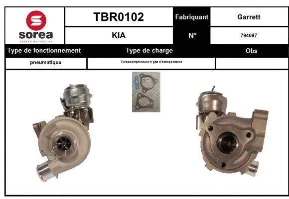 Turbocompresseur, suralimentation EAI TBR0102