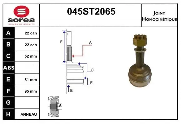 Jeu de joints, arbre de transmission STARTCAR 045ST2065