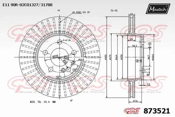 Disque de frein MAXTECH 873521
