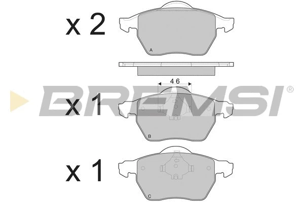 Kit de plaquettes de frein, frein à disque BREMSI BP3213