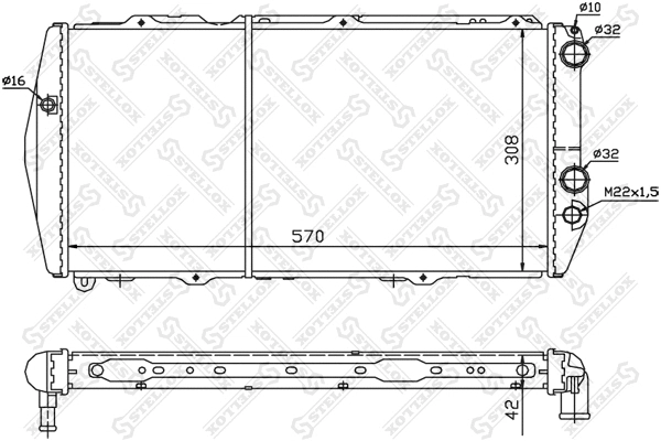 Radiateur, refroidissement du moteur STELLOX 10-25017-SX