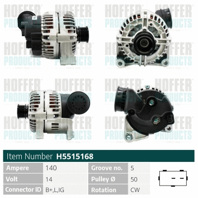 Alternateur HOFFER H5515168