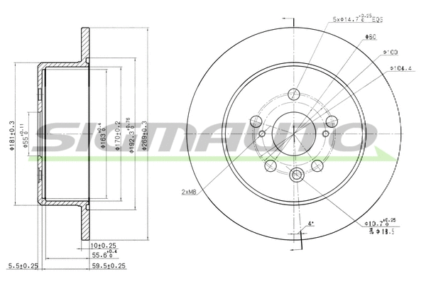 Disque de frein SIGMAUTO DBA705S
