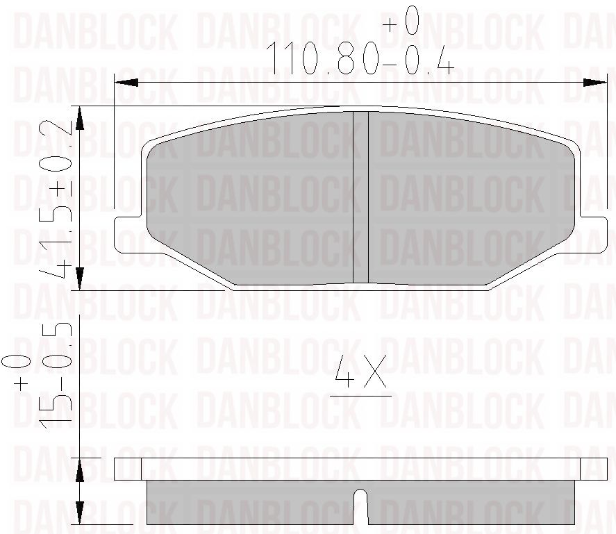 Kit de plaquettes de frein, frein à disque DANBLOCK DB 510286