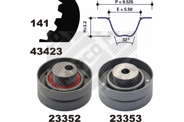 Kit de courroie crantée MAPCO 23423