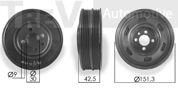Poulie, vilebrequin TREVI AUTOMOTIVE PC1225