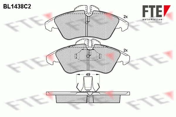 Kit de plaquettes de frein, frein à disque FTE 9010189
