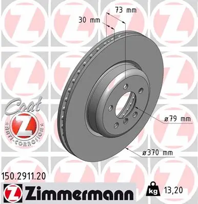 Disque de frein ZIMMERMANN 150.2911.20
