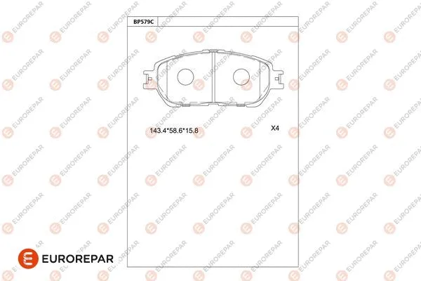 Kit de plaquettes de frein, frein à disque EUROREPAR 1681269280