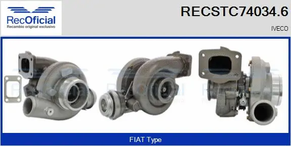 Turbocompresseur, suralimentation RECOFICIAL RECSTC74034.6