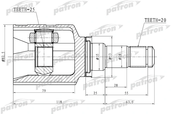 Joint, arbre de commande PATRON PCV1763