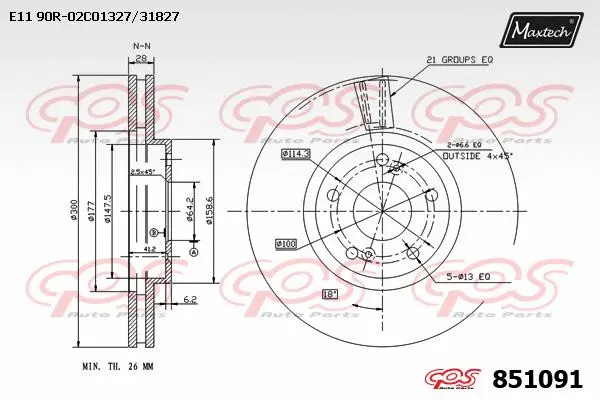 Disque de frein MAXTECH 851091