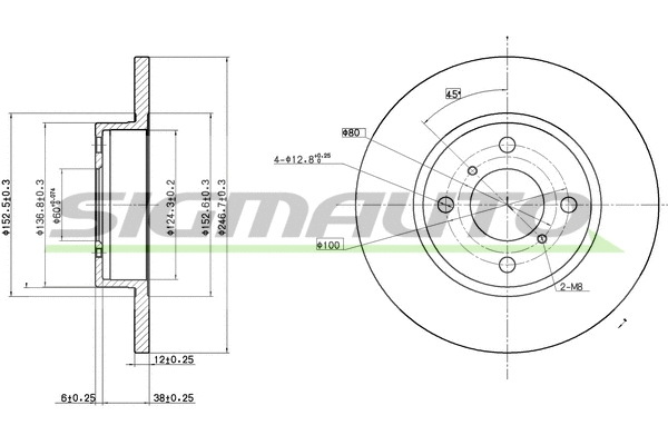 Disque de frein SIGMAUTO DBB148S