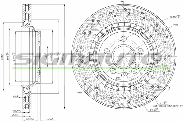 Disque de frein SIGMAUTO DBC183V