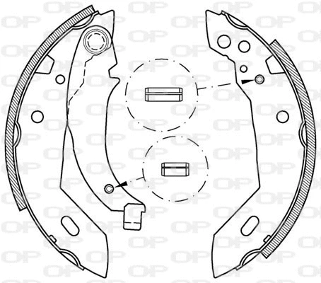 Jeu de mâchoires de frein OPEN PARTS BSA2041.00
