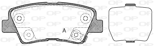 Kit de plaquettes de frein, frein à disque OPEN PARTS BPA1362.02