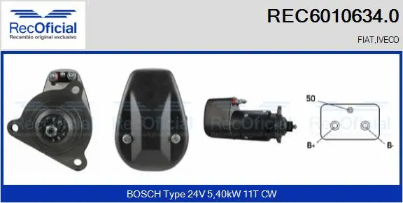 Démarreur RECOFICIAL REC6010634.0