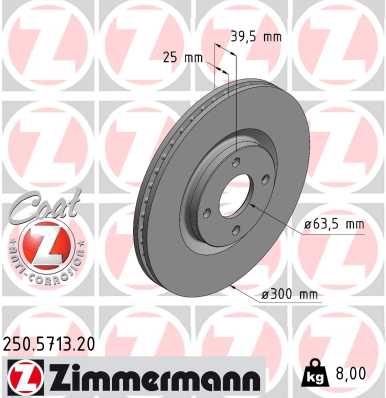 Disque de frein ZIMMERMANN 250.5713.20