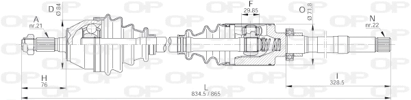 Arbre de transmission OPEN PARTS DRS6005.00