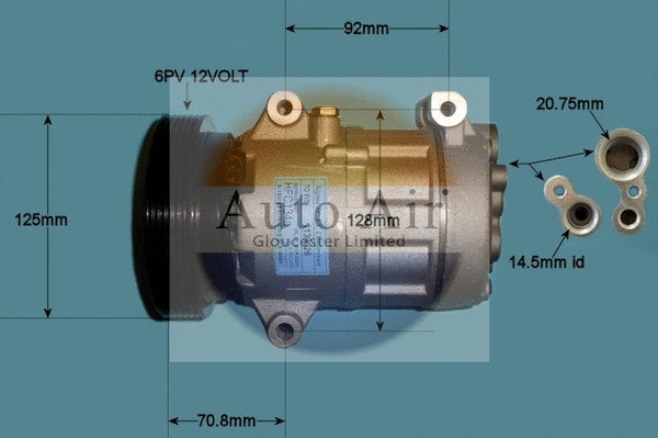 Compresseur, climatisation AUTO AIR GLOUCESTER 14-1111P