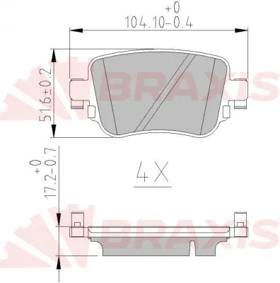 Kit de plaquettes de frein, frein à disque BRAXIS AA0621