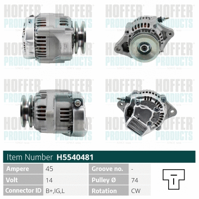 Alternateur HOFFER H5540481