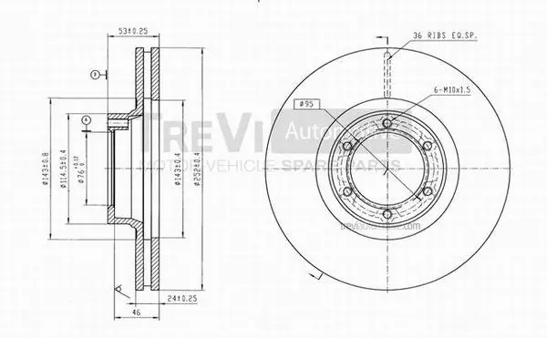Disque de frein TREVI AUTOMOTIVE BD1091