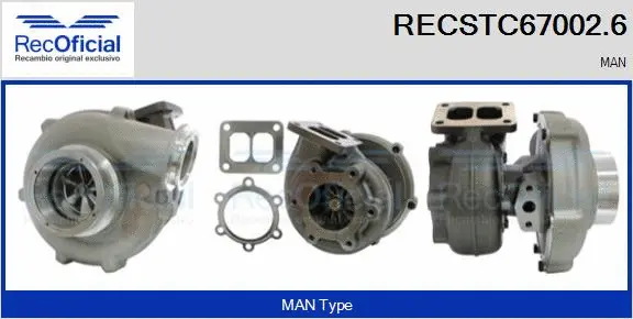Turbocompresseur, suralimentation RECOFICIAL RECSTC67002.6