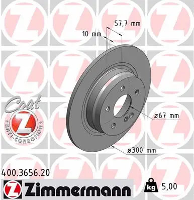 Disque de frein ZIMMERMANN 400.3656.20