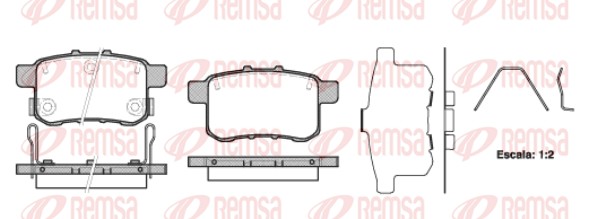 Kit de plaquettes de frein, frein à disque REMSA 1332.12