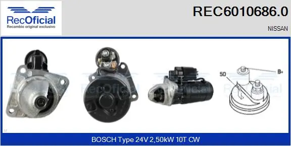 Démarreur RECOFICIAL REC6010686.0