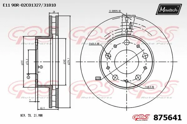 Disque de frein MAXTECH 875641