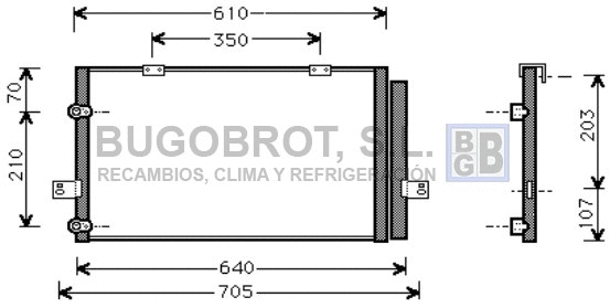 Condenseur, climatisation BUGOBROT 62-AU5078