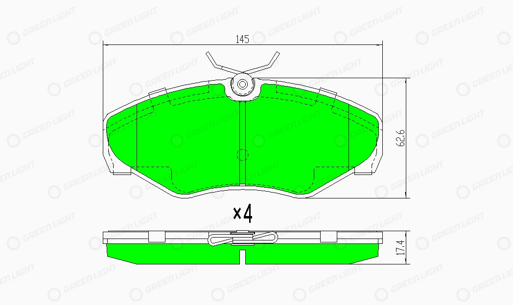 Kit de plaquettes de frein, frein à disque Automotive Adriado GLBP0014