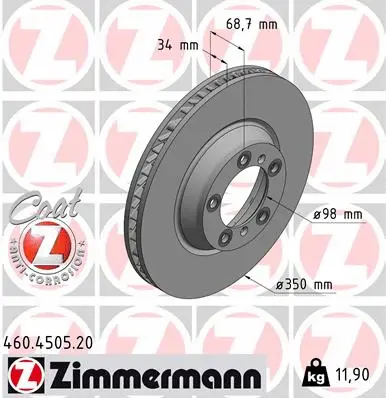 Disque de frein ZIMMERMANN 460.4505.20