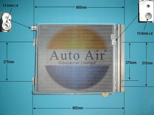 Condenseur, climatisation AUTO AIR GLOUCESTER 16-9671