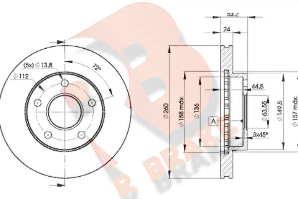 Disque de frein R BRAKE 78RBD28109