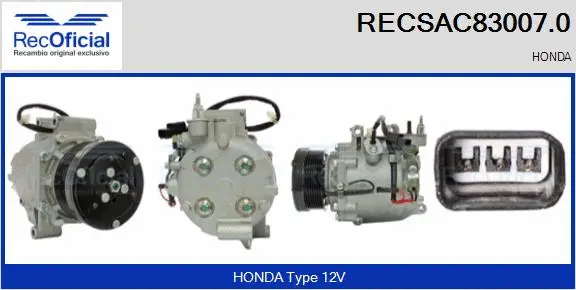 Compresseur, climatisation RECOFICIAL RECSAC83007.0