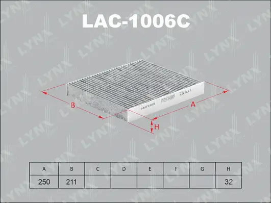 Filtre, air de l'habitacle LYNXAUTO LAC-1006C