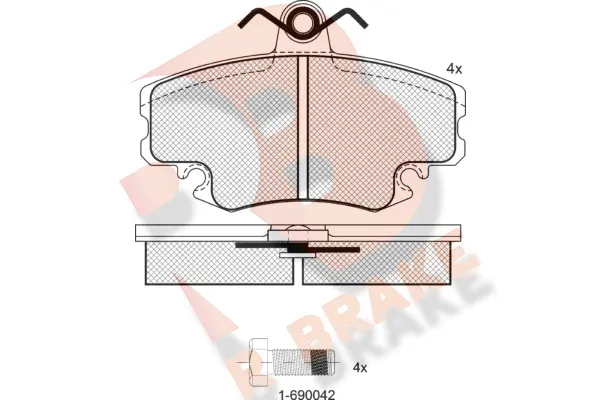 Kit de plaquettes de frein, frein à disque R BRAKE RB0993-204