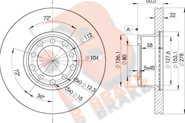 Disque de frein R BRAKE 78RBD20205