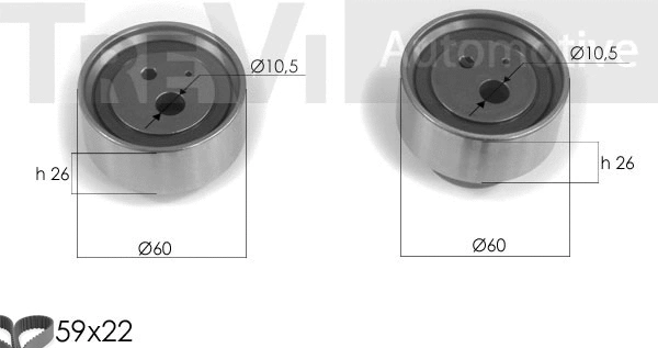 Kit de courroie crantée TREVI AUTOMOTIVE KD1307