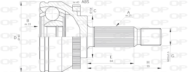 Jeu de joints, arbre de transmission OPEN PARTS CVJ5572.10