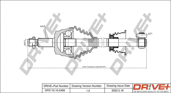 Arbre de transmission Dr!ve+ DP2110.10.0456