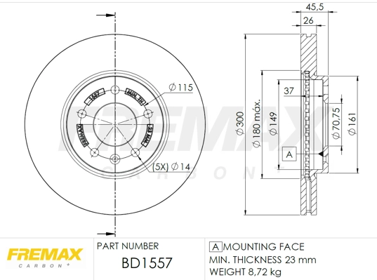 Disque de frein FREMAX BD-1557