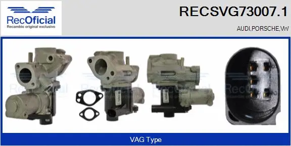 Vanne EGR RECOFICIAL RECSVG73007.1