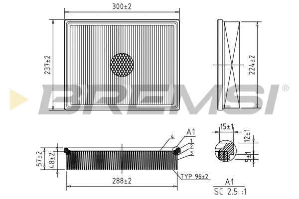 Filtre à air BREMSI FA1224